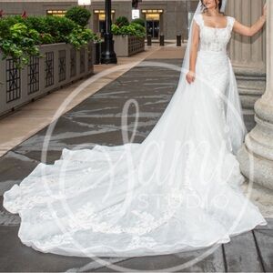 Elegant White Wedding Dress with Train